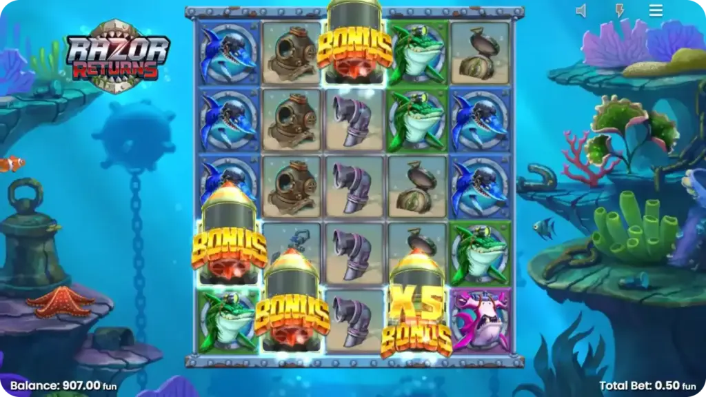 Free Spins Feature Razor Returns slot