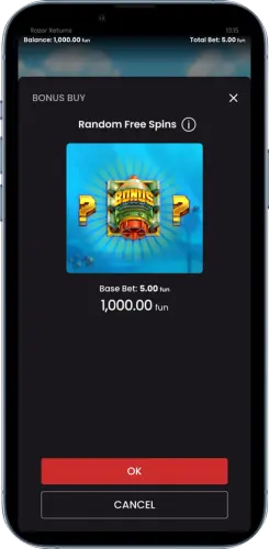 Razor Returns Random Free Spins Bonus Buy Auswahl