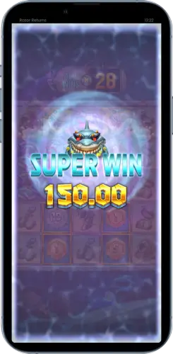Super Win Gewinnscreen mit 150 Euro Auszahlung